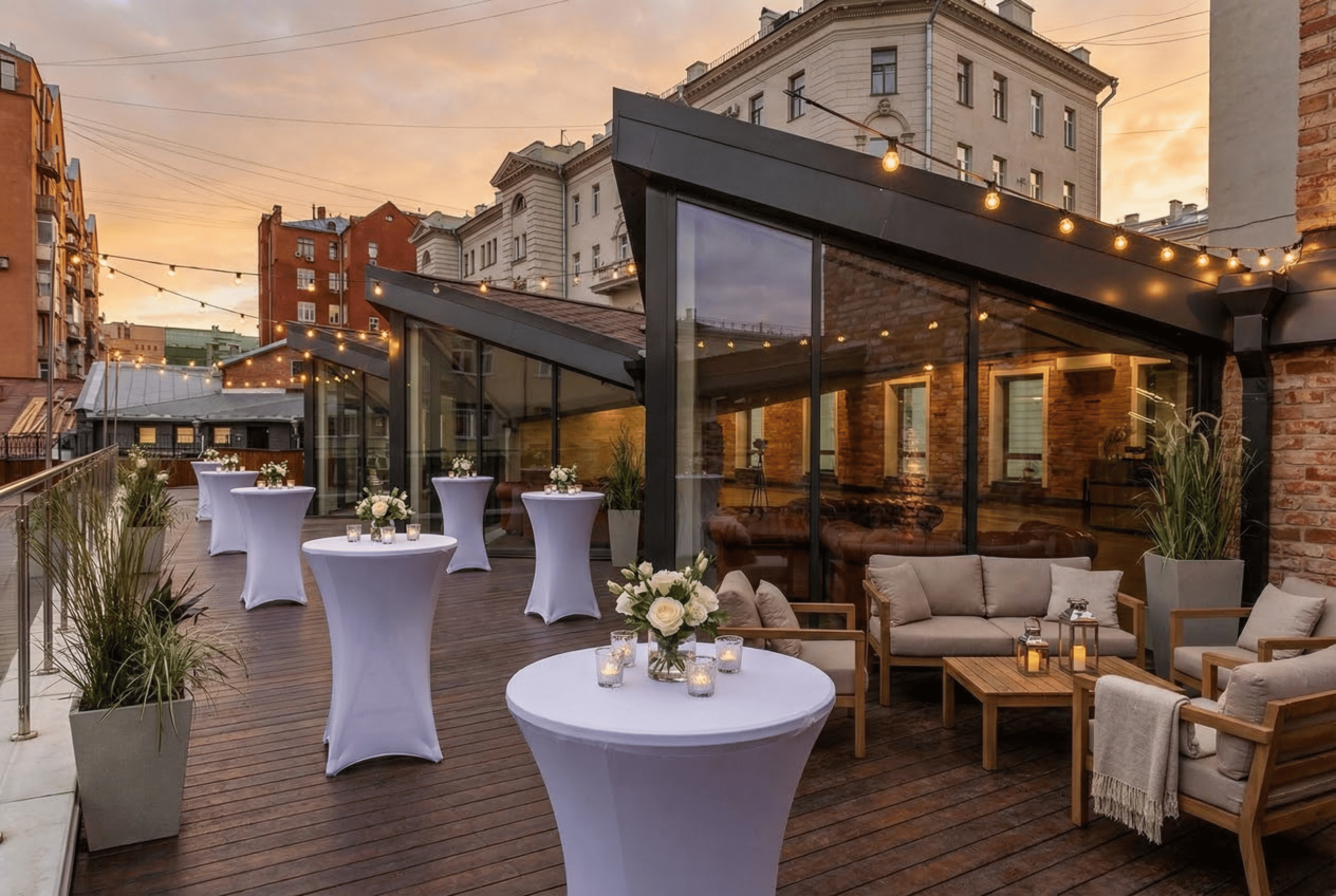 Фотография 1 площадки Мансарда на Чистых прудах: светлый зал с верандой, 150 м²