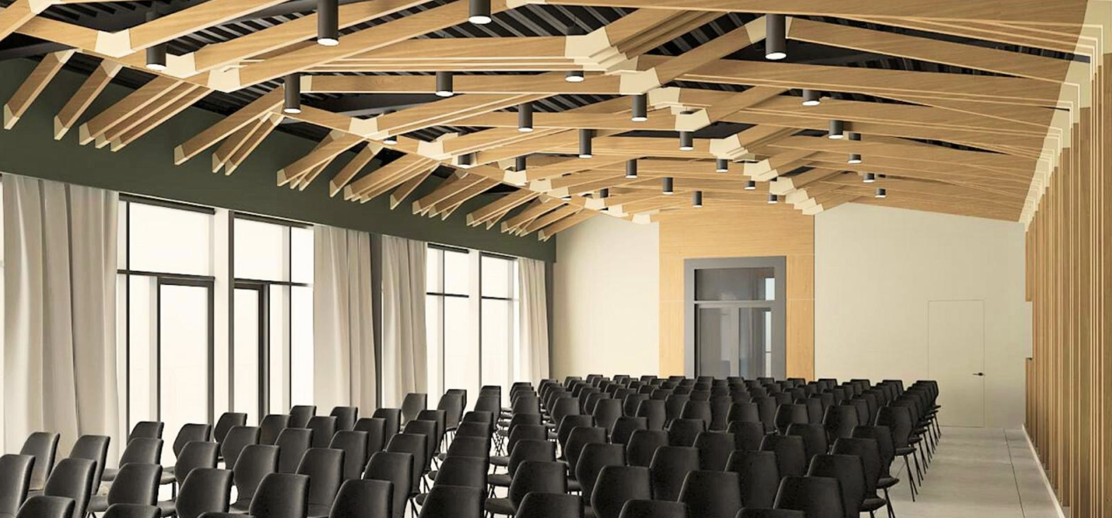 Фотография 3 площадки Стильный зал с террасой и живописным видом на водоём